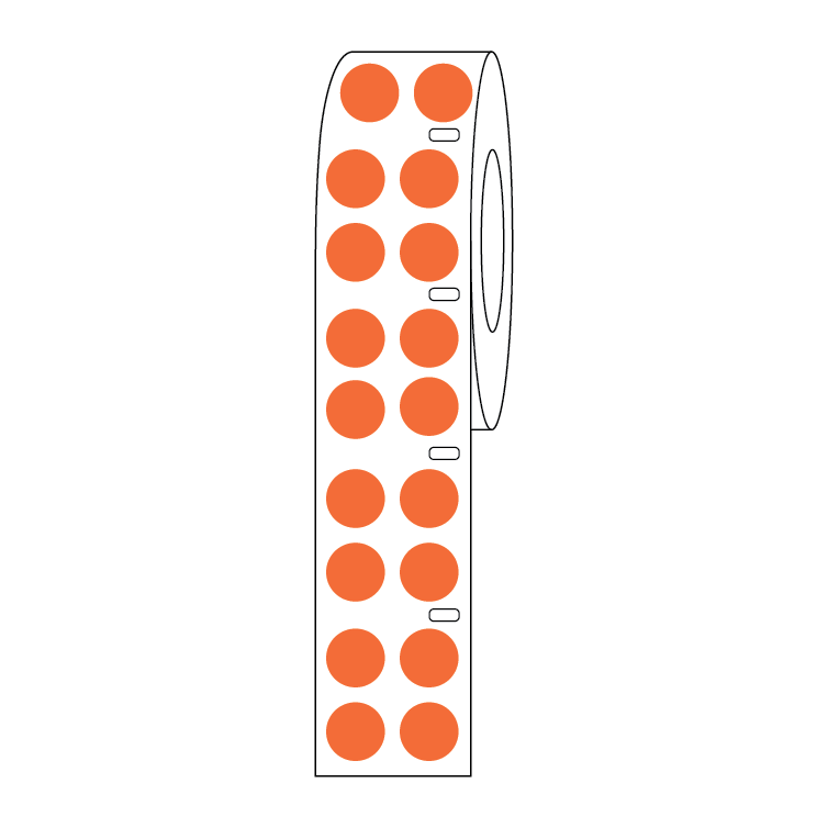 Globe Scientific Label Roll, Cryo, Direct Thermal, 13mm Dots, for 2.0mL Tubes, Orange 